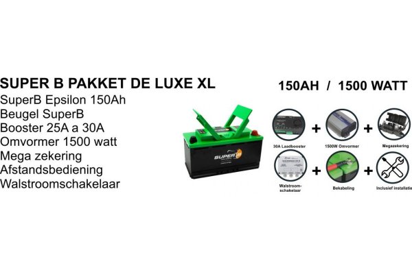 Compleet SuperB 150Ah systeem De Luxe XL / installatie inclusief