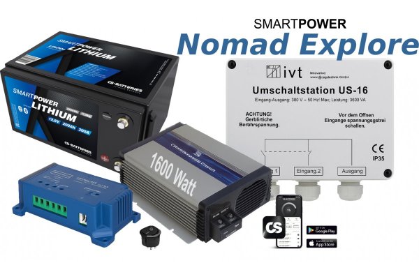SmartPower Nomad Explore – Lithium pakket 200Ah / Omvormer 1600W / installatie incl.