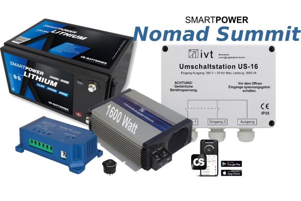 SmartPower Nomad Summit – Lithium pakket 300Ah / Omvormer 1600W / installatie incl.