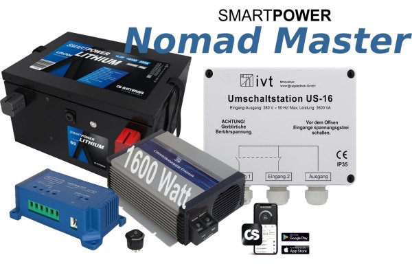 Smart Power Nomad Master – Lithium pakket 520Ah / Omvormer 1600W / installatie incl.