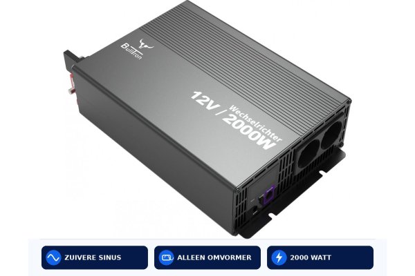 BullTron Omvormer 2000W-12V/230V  + aan/uit schakelaar