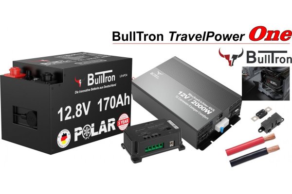 BullTron TravelPower One / Off-Grid 170Ah (Li) met 2000Watt Omvormer