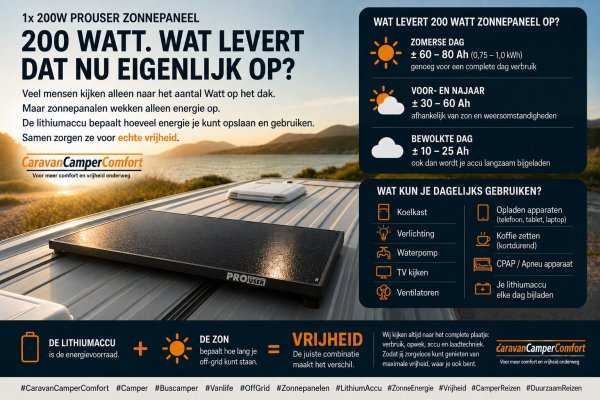 Zonnepanelen BUSCAMPER 1x 200 Watt Campervan inclusief regelaar en installatie (200Watt)
