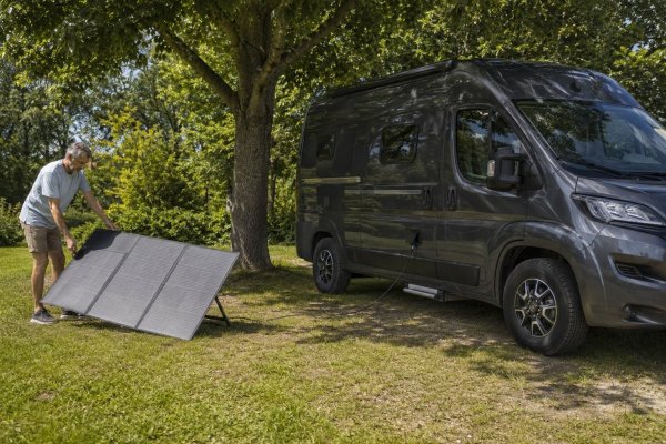 Anderson-buitenaansluiting voor mobiel zonnepaneel – inclusief MPPT en montage