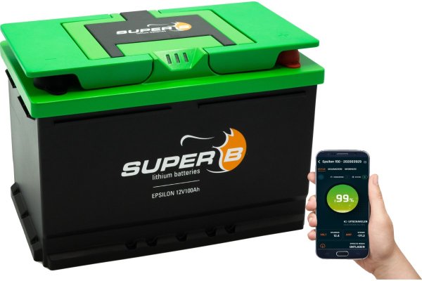 Super B Epsilon 12V 120Ah LiFePO4 accu met Bluetooth BMS