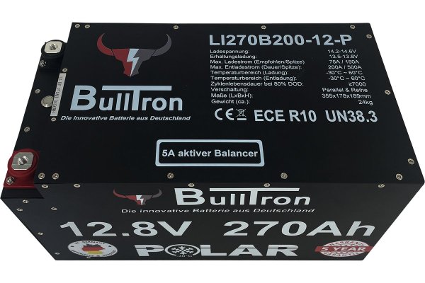 BullTron 270Ah LiFePO4 12.8V Polar Accu met Bluetooth BMS