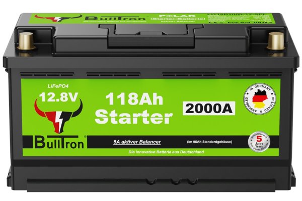 BullTron Polar 118Ah 12,8V 2000A LN3 – compacte lithium startaccu inclusief montage