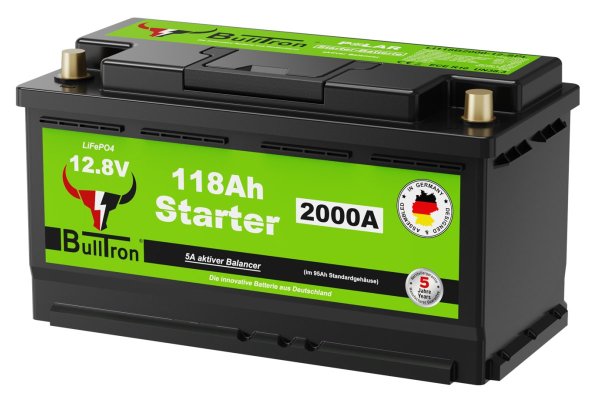 BullTron Polar 118Ah 12,8V 2000A LN3 – compacte lithium startaccu inclusief montage