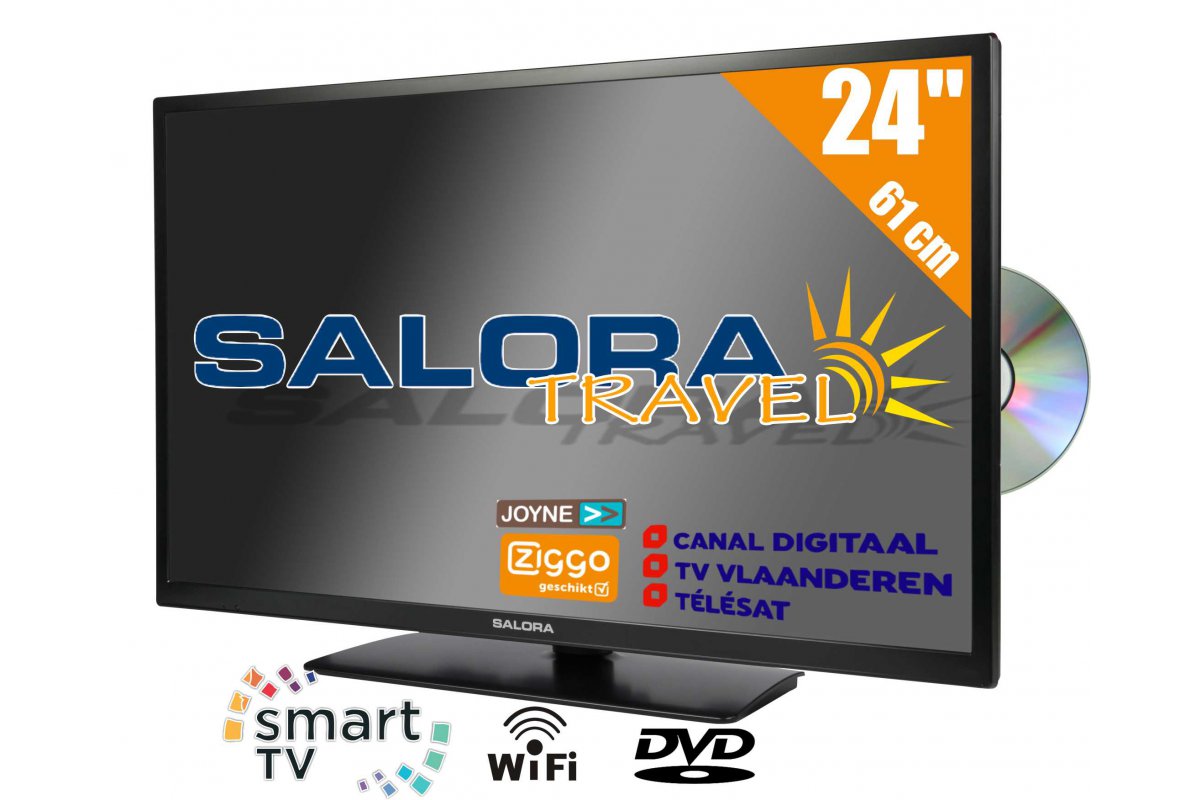 Salora 24" Travel TV 12/230 Smart Foxum Wifi DVD