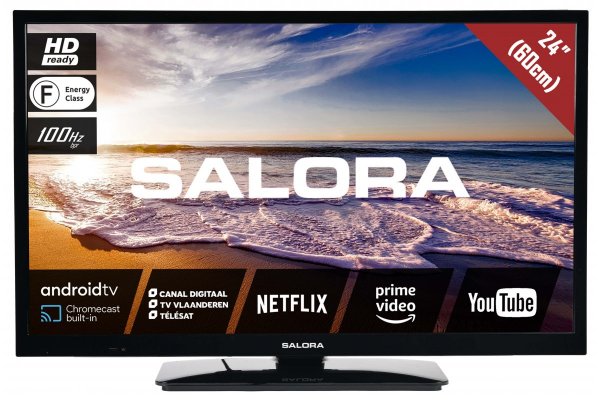 Salora 24" Travel TV 12/230 Smart Android Wifi BT Chromecast