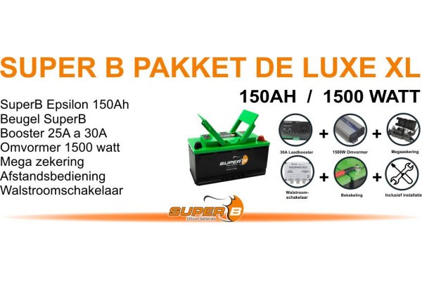 Compleet SuperB 150Ah systeem De Luxe XL / installatie inclusief