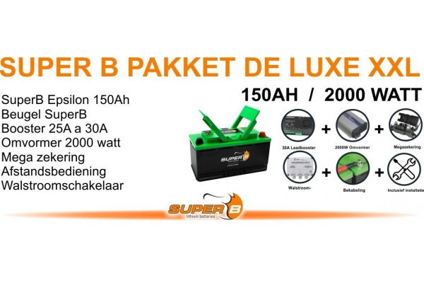 Compleet SuperB 150Ah systeem De Luxe XXL / installatie inclusief