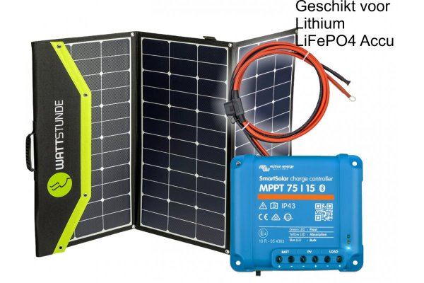 Wattstunde 200 watt klap zonnepaneel - Doe het zelf pakket inclusief aansluit set en Lithium LiFePO4 regelaar