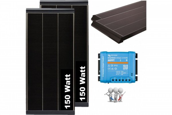 Zonnepaneel camper  2x 150 Watt inclusief regelaar en installatie  (300Watt)