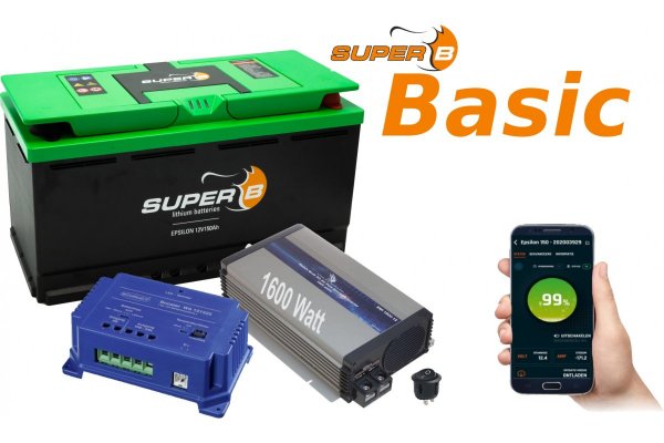 Super B Basic 150Ah pakket met 1600 watt omvormer inclusief installatie