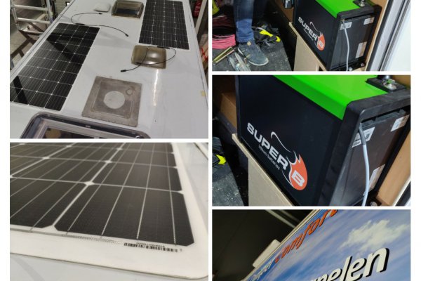 Super-B 160 A en Zonnepanelen eigen demo camper.